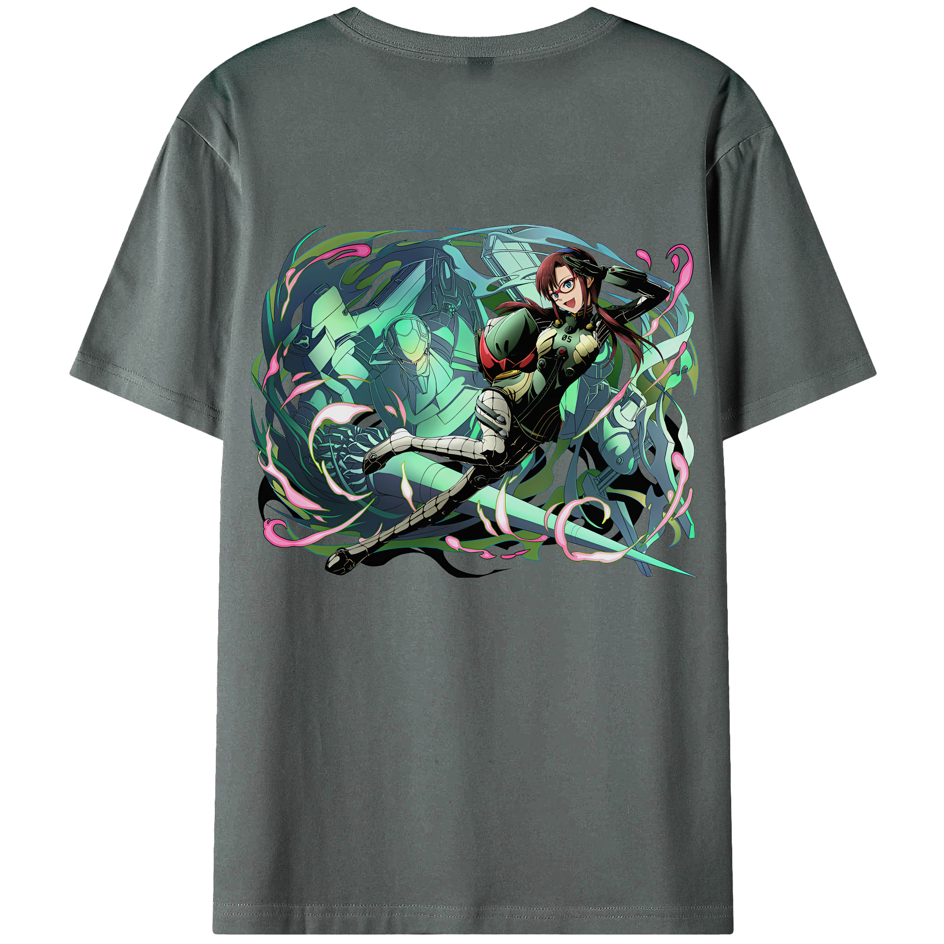 （画像用） EVA 新世紀エヴァンゲリオン 綿100％ メンズ半袖Tシャツ（バックプリント） 通気性